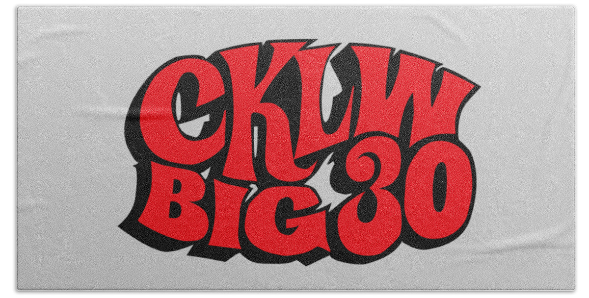 Cklw Radio Logo Bath Towel featuring the digital art CKLW Big30 Logo - Red by Thomas Leparskas