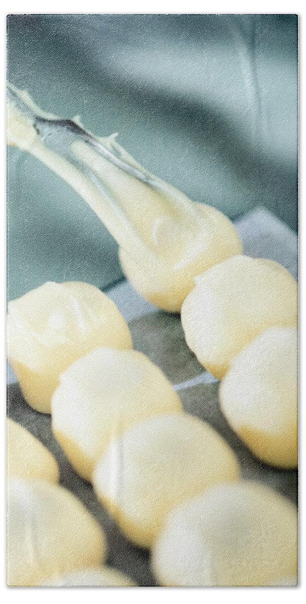Ip_10138438 Hand Towel featuring the photograph Close-up Of White Chocolates From Belgium by Jalag / Jan C. Brettschneider