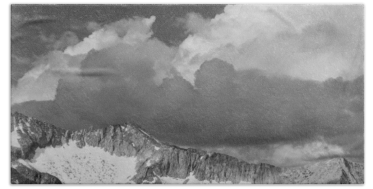 Clouds Bath Towel featuring the painting Clouds over White Pass Kings River Canyon by Ansel Adams