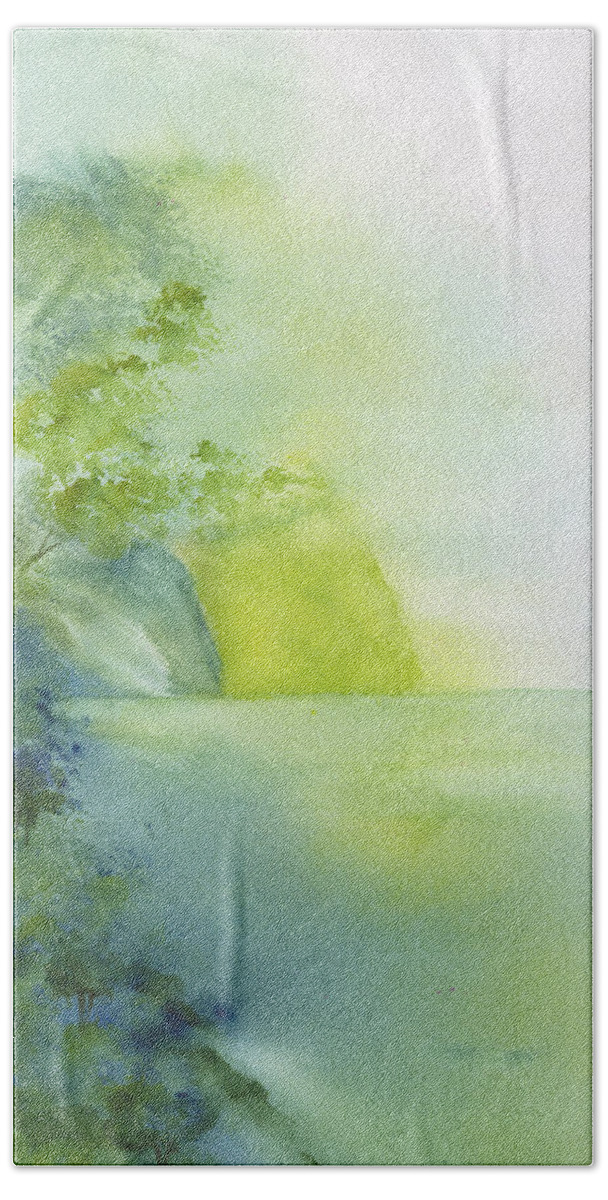 Coastal Sunrise Bath Towel featuring the painting Coastal Sunrise by Frank Bright