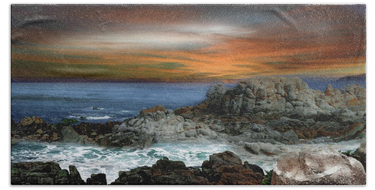 Coast Hand Towel featuring the photograph Coastal Sunset by Renee Hardison