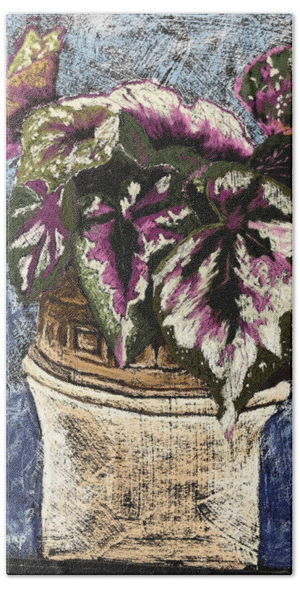Pastel Hand Towel featuring the pastel Colorful Coleus by Gerry Delongchamp