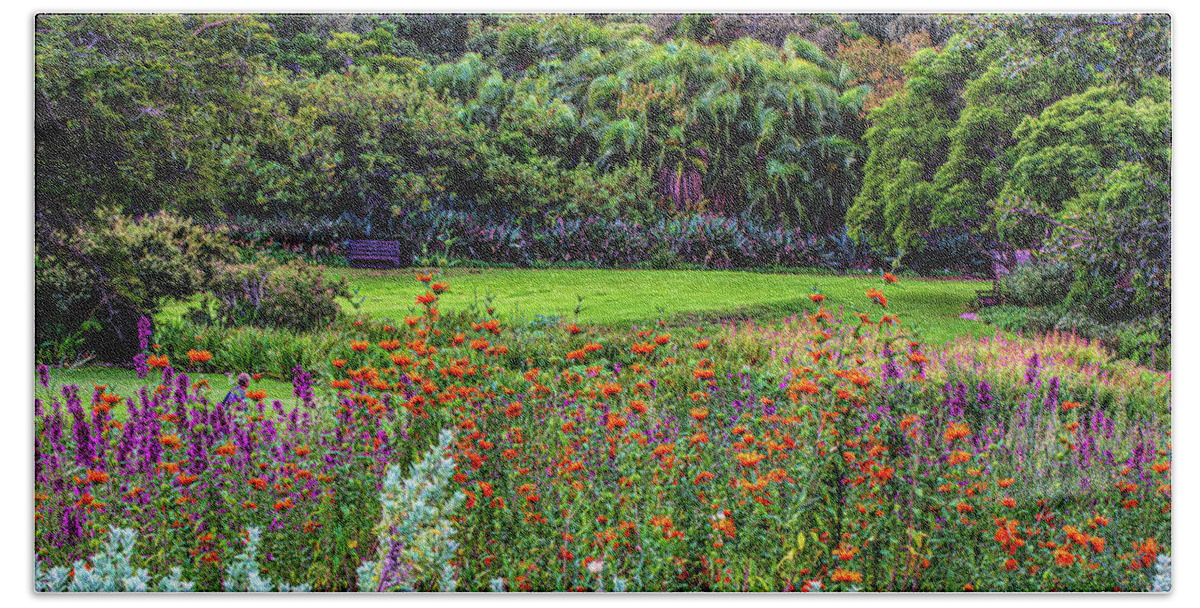 Cape Town Bath Towel featuring the photograph Colorful Kirstenbosch Gardens by Douglas Wielfaert