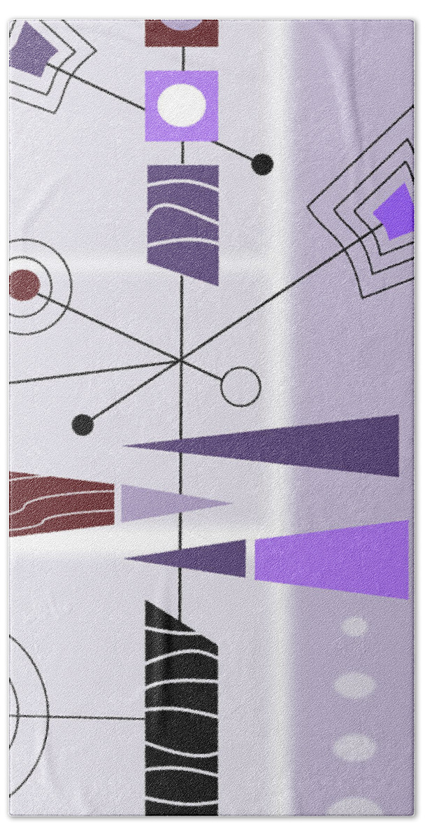 Graphic Bath Towel featuring the digital art Cool New Purple by Tara Hutton