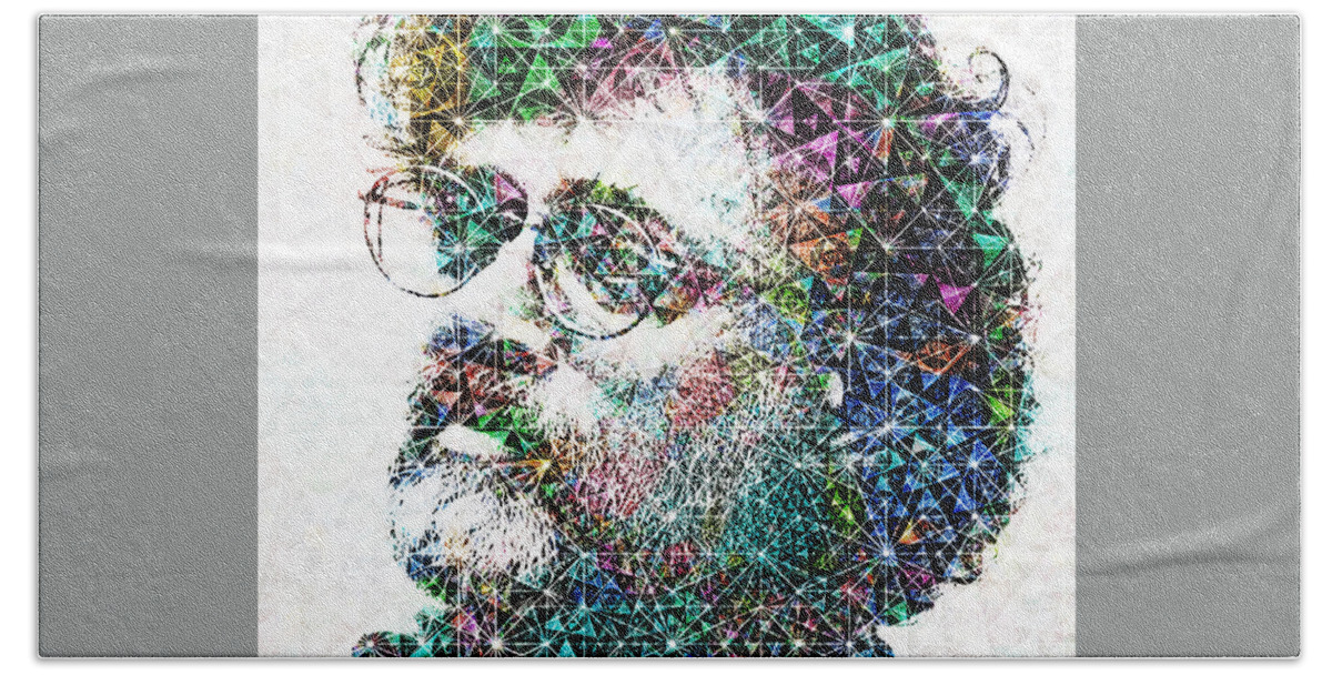 Terence Bath Towel featuring the photograph Cosmic Terence Mckenna by J U A N - O A X A C A