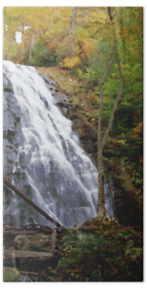 Crabtree Falls Hand Towel featuring the photograph Crabtree Falls 16 by Cathy Lindsey