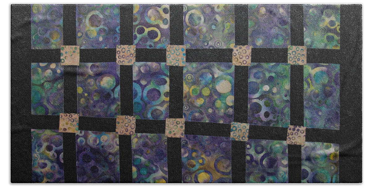 Art Quilt Hand Towel featuring the tapestry - textile Crossings by Pam Geisel