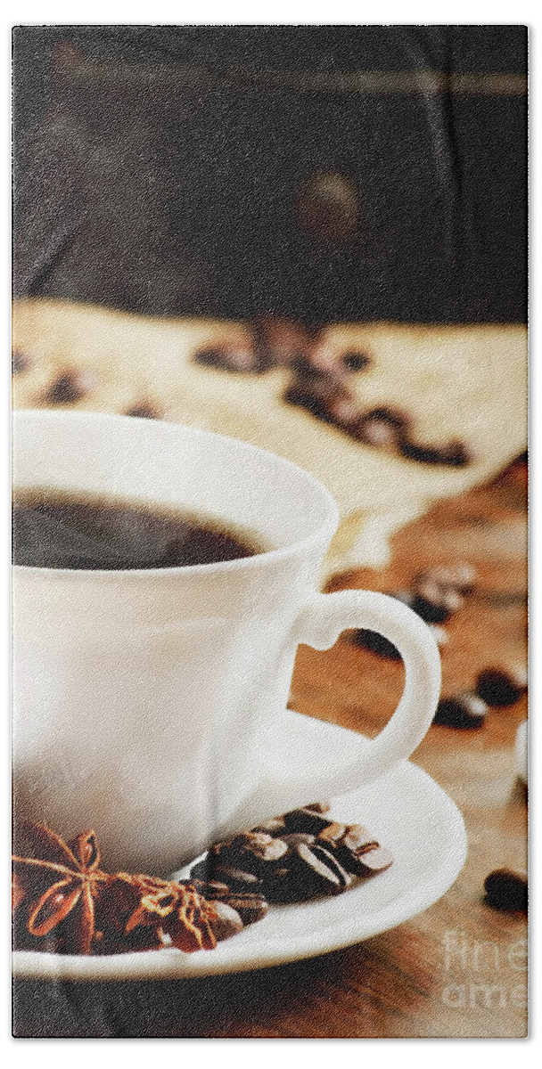 Coffee Hand Towel featuring the photograph Cup of coffee by Jelena Jovanovic