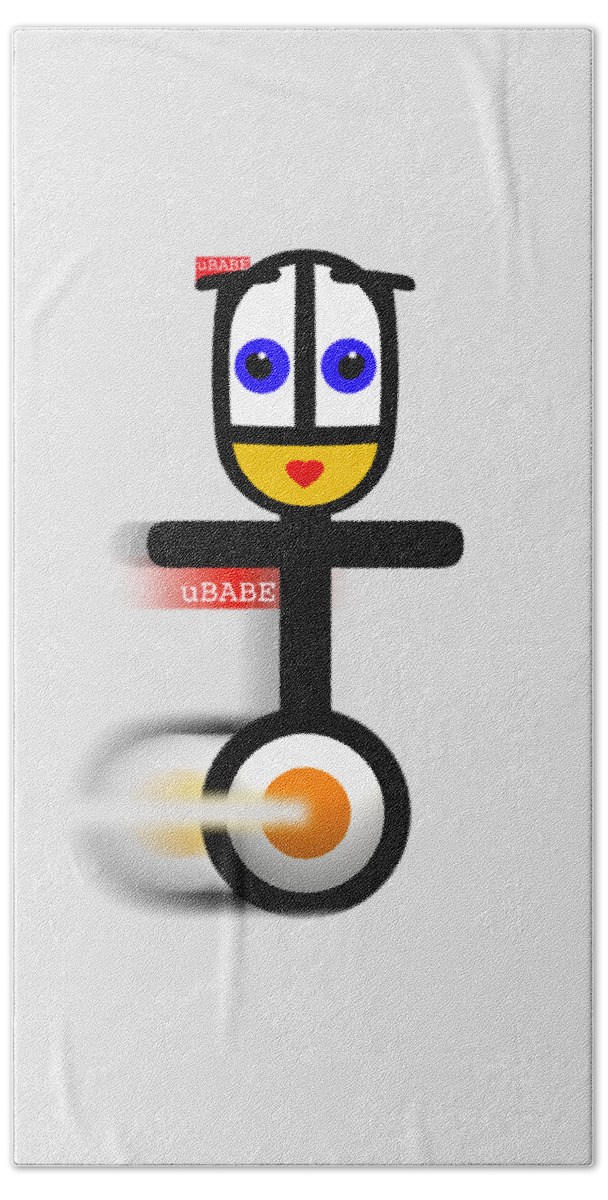 Ubabe Style Hand Towel featuring the digital art Cycle Babe by Ubabe Style