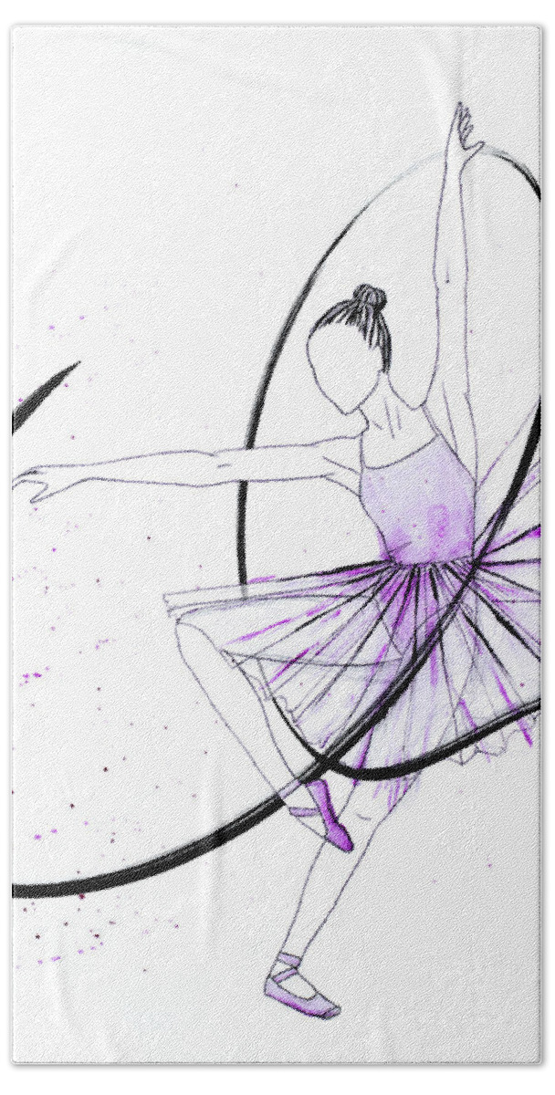 Dancing Hand Towel featuring the digital art Dancing Ballerina II by Sd Graphics Studio