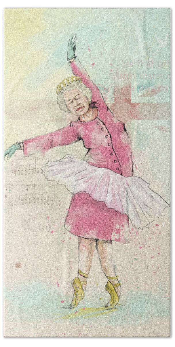 Queen Hand Towel featuring the mixed media Dancing queen by Balazs Solti