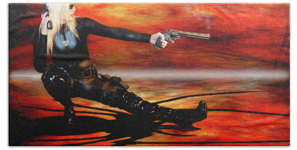 Black Bath Towel featuring the photograph Dawn Of The Black Widow by Jon Volden