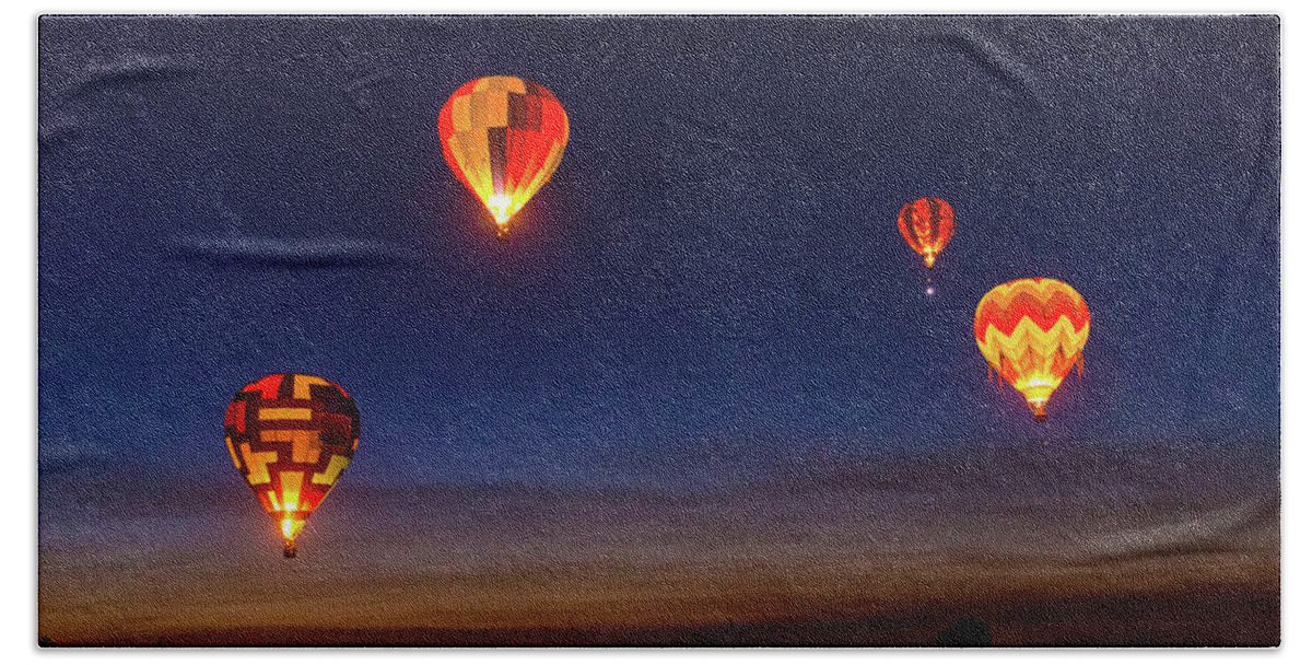 Balloons Hand Towel featuring the photograph Dawn Patrol by Alex Lapidus