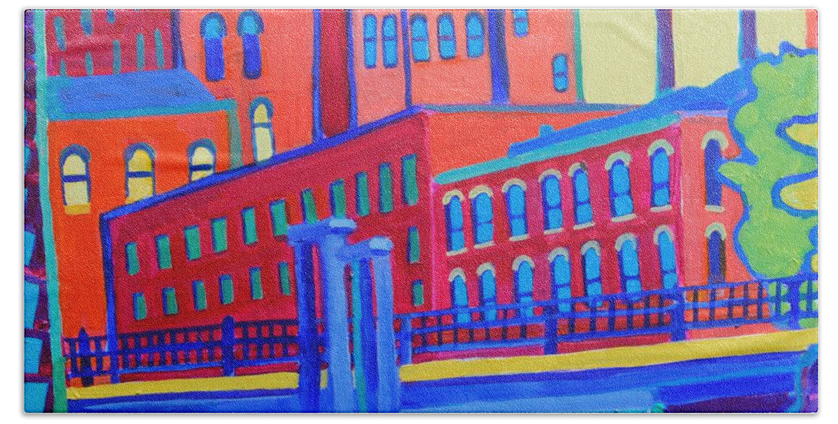 City Bath Towel featuring the painting Days in the Waterways by Debra Bretton Robinson