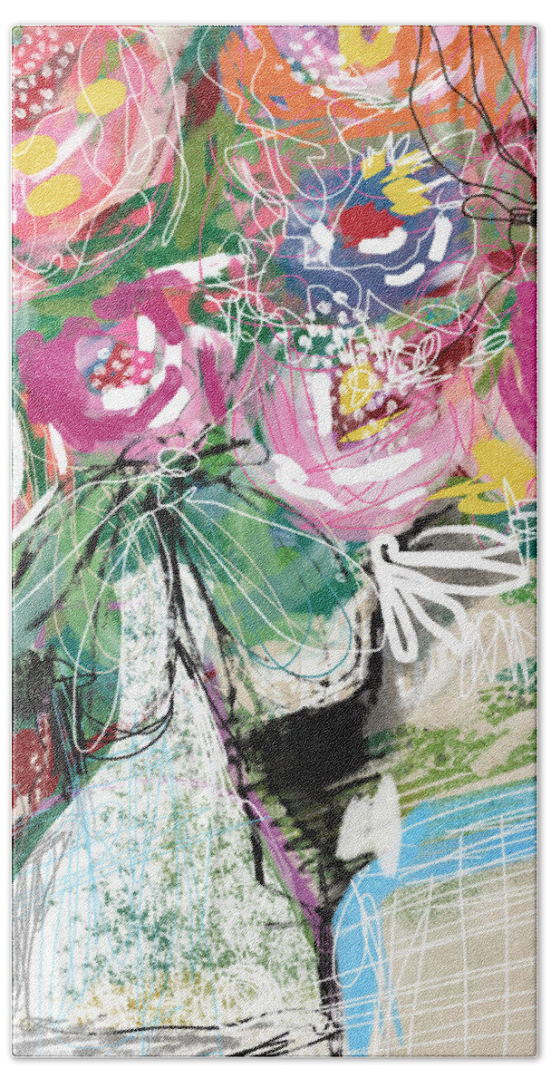 Roses Hand Towel featuring the mixed media Delightful Bouquet 3- Art by Linda Woods by Linda Woods