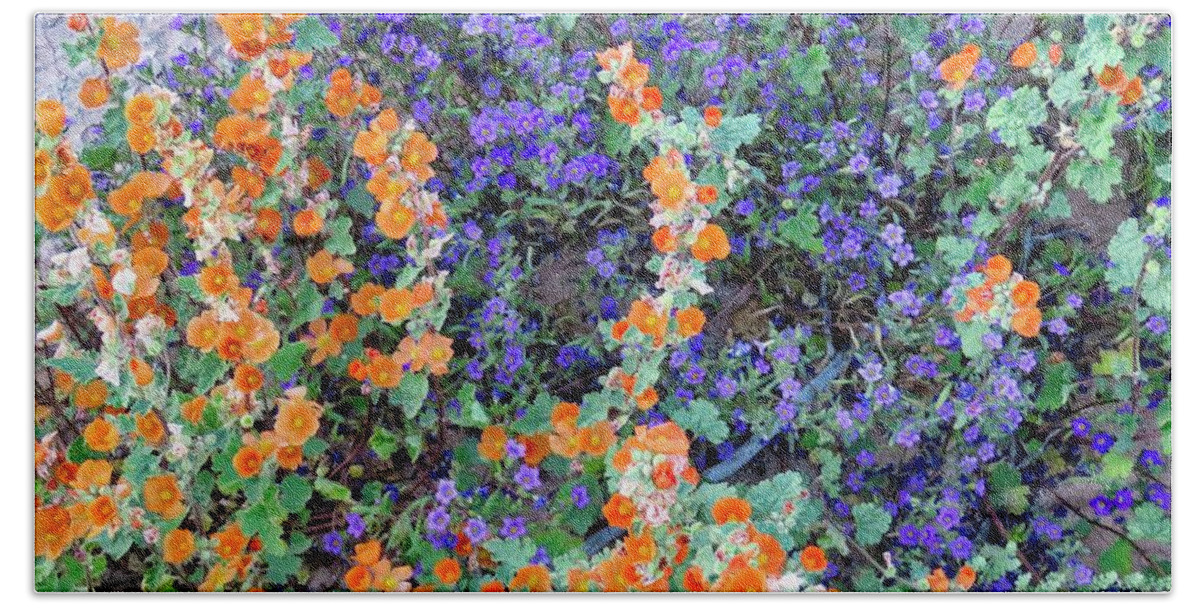 Arizona Hand Towel featuring the photograph Desert Wildflowers 2 by Judy Kennedy