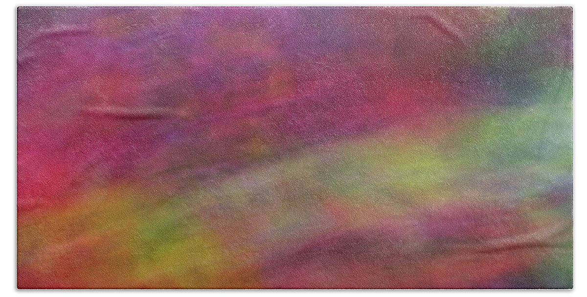 Abstract Bath Towel featuring the photograph Diagonal soft abstract diagonal lines rainbow colors background artwork by Teri Virbickis