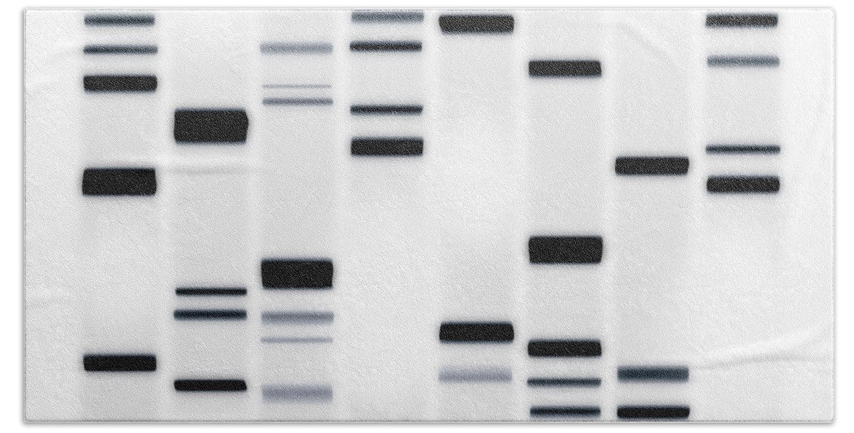 Dna Art Hand Towel featuring the digital art DNA Art Black on White by Michael Tompsett