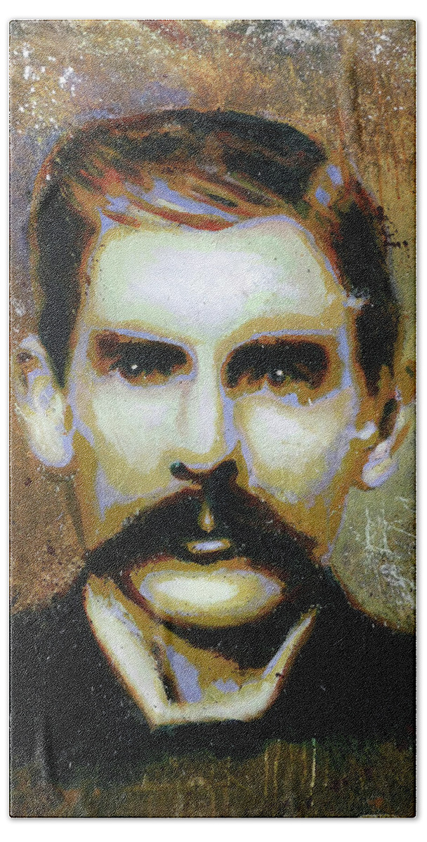Doc Holliday Bath Towel featuring the painting Doc Holliday by Steve Gamba