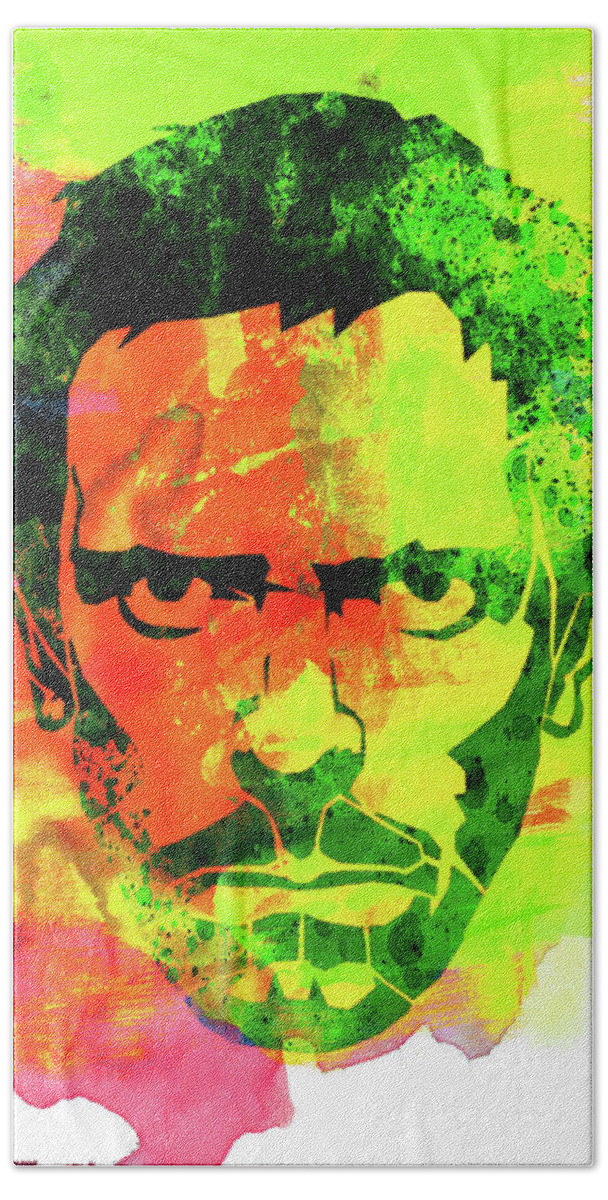 Movies Hand Towel featuring the mixed media Dr. Gregory House Watercolor by Naxart Studio