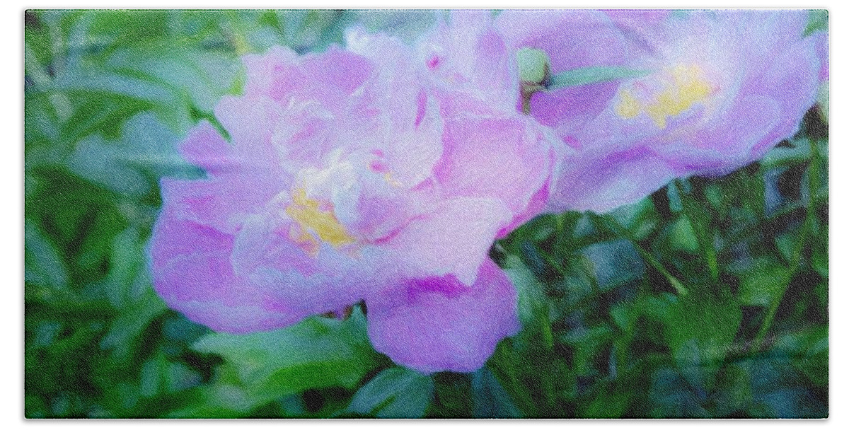 Peony Hand Towel featuring the photograph Dreaming in Pink Peony by Diane Lindon Coy