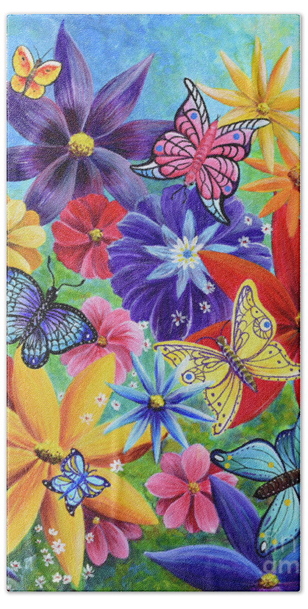 Floral Bath Towel featuring the painting Dreams Take Flight by Nancy Cupp