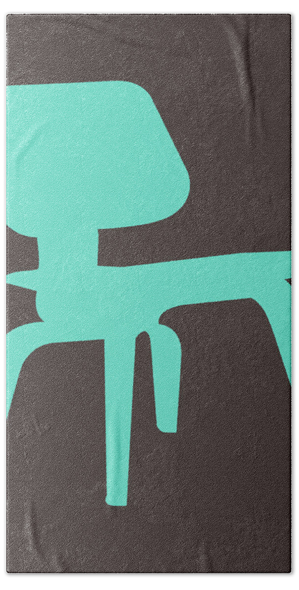 Mid-century Hand Towel featuring the digital art Eames Molded Plywood Chair II by Naxart Studio
