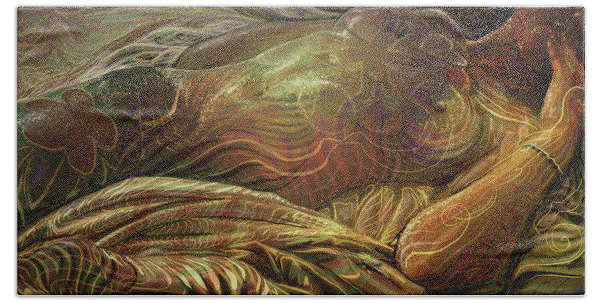 Digital Art Hand Towel featuring the painting Earth Evening by Jeremy Robinson