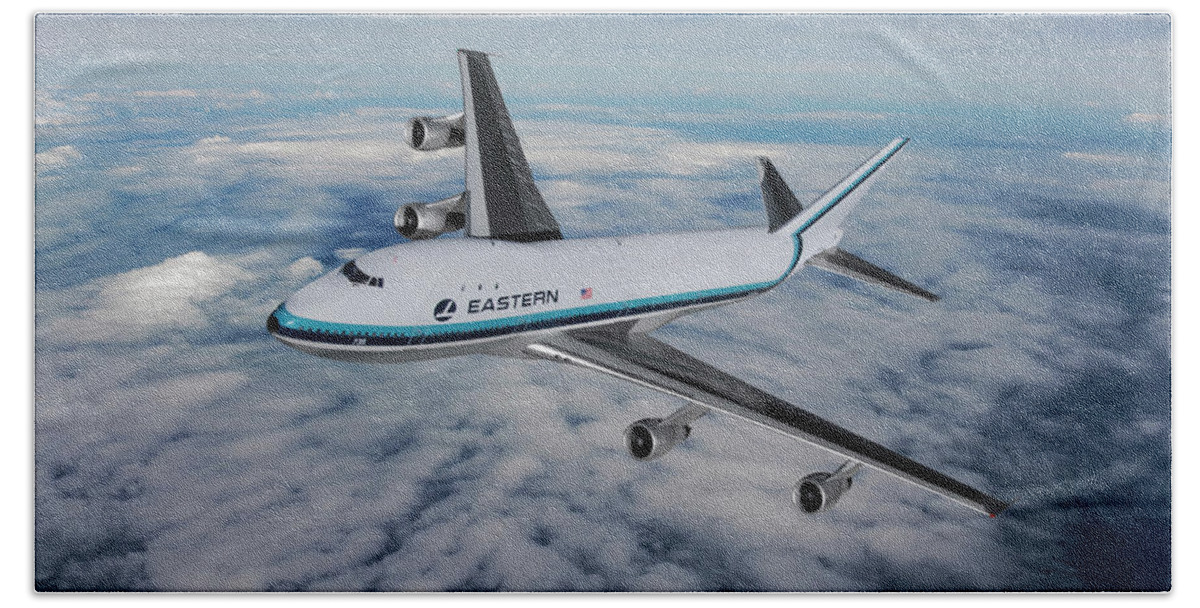 Eastern Airlines Bath Towel featuring the digital art Eastern Airlines Boeing 747-121 by Erik Simonsen