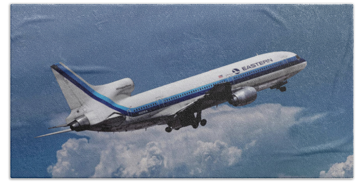 Eastern Airlines Hand Towel featuring the photograph Eastern Whisperliner L-1011 by Erik Simonsen