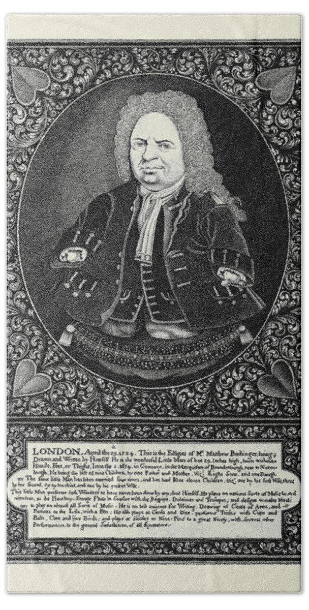 Phocomelic Bath Towel featuring the painting Effigy of Matthias Buchinger by Unknown