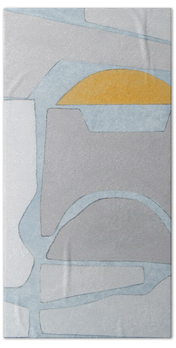 Abstract Hand Towel featuring the painting Elements Of The Chateau V by Rob Delamater