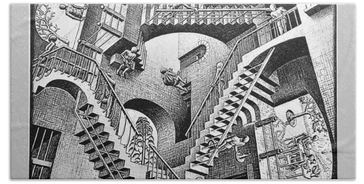 Maurits Cornelis Escher Bath Towel featuring the photograph Escher 131 by Rob Hans