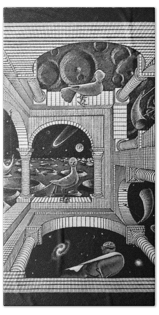Maurits Cornelis Escher Bath Sheet featuring the photograph Escher 133 by Rob Hans