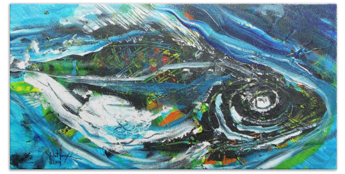 Fish Art Bath Towel featuring the painting Essence of Snook by J Vincent Scarpace