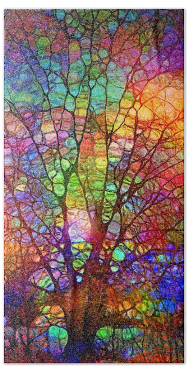 Tree Hand Towel featuring the digital art Even the Tree is Glass on the Inside by Tara Turner