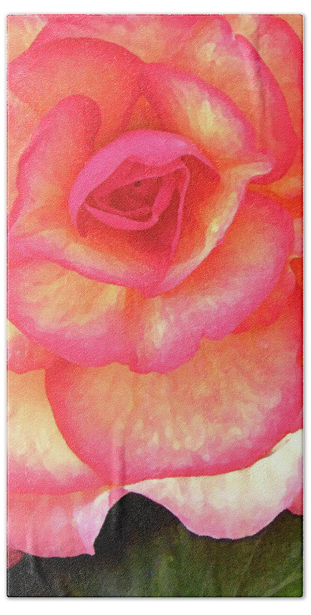 Rose Hand Towel featuring the photograph Eye Of The Rose by Randall Dill