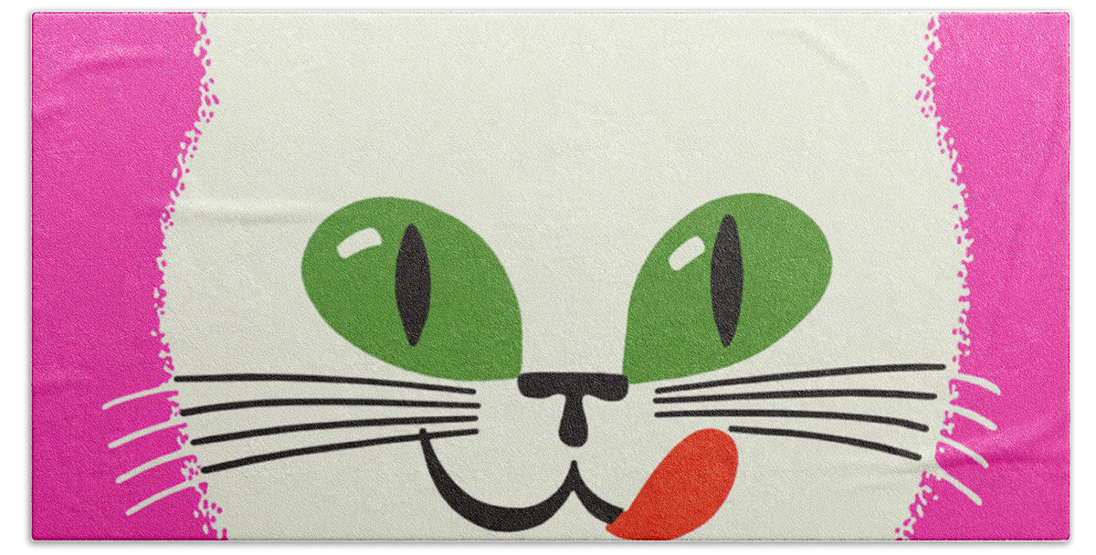 Pretty Cat Hand Towel by CSA Images - Pixels
