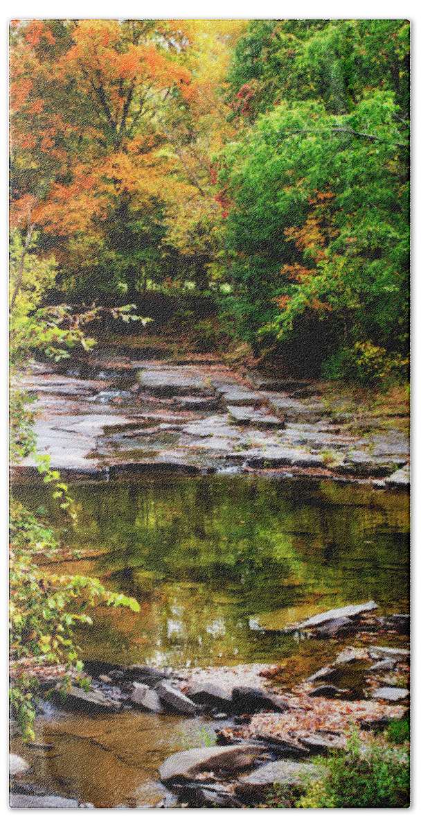 Fall Bath Towel featuring the photograph Fall Creek by Christina Rollo