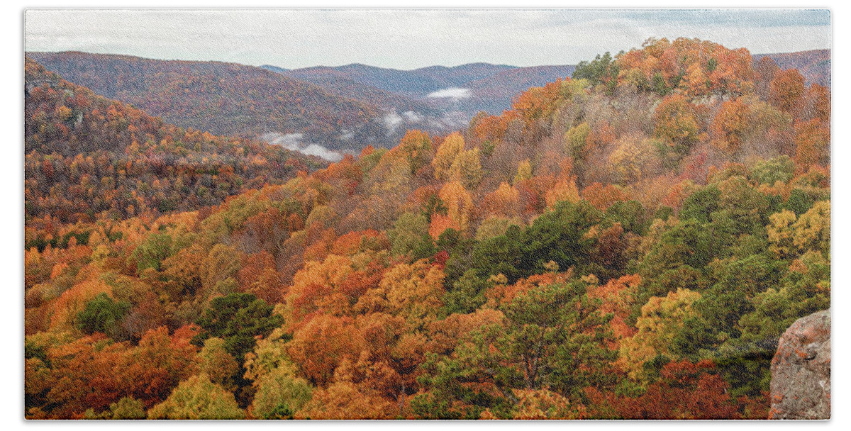 Fall Bath Towel featuring the photograph Fall foliage view by Jack Clutter