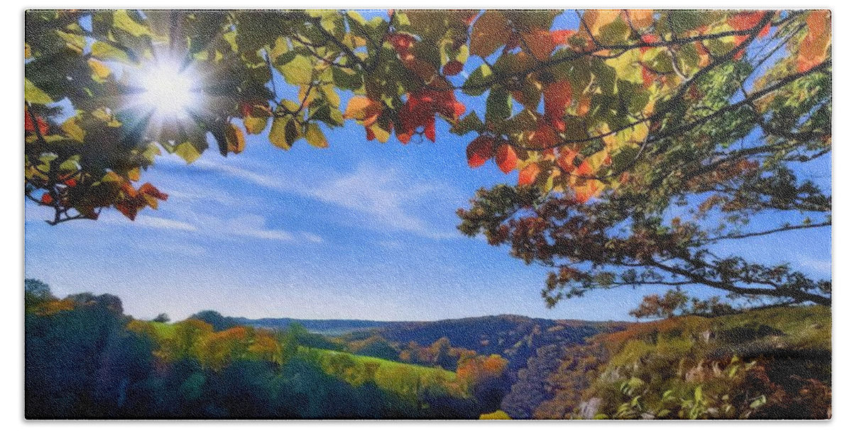 Fall In The Blue Ridge Mountains Bath Towel featuring the photograph Fall In The Blue Ridge Mountains by Sandi OReilly