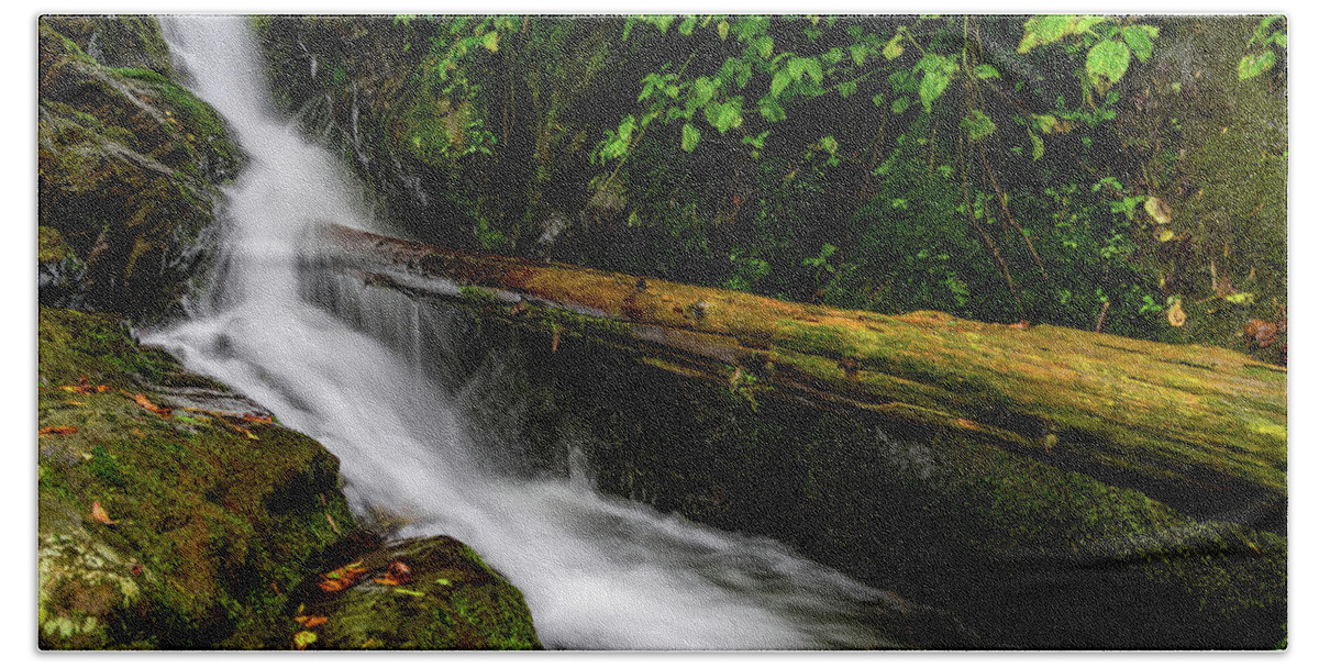 Waterfall Hand Towel featuring the photograph Fallen Tree Waterfall by William Dickman