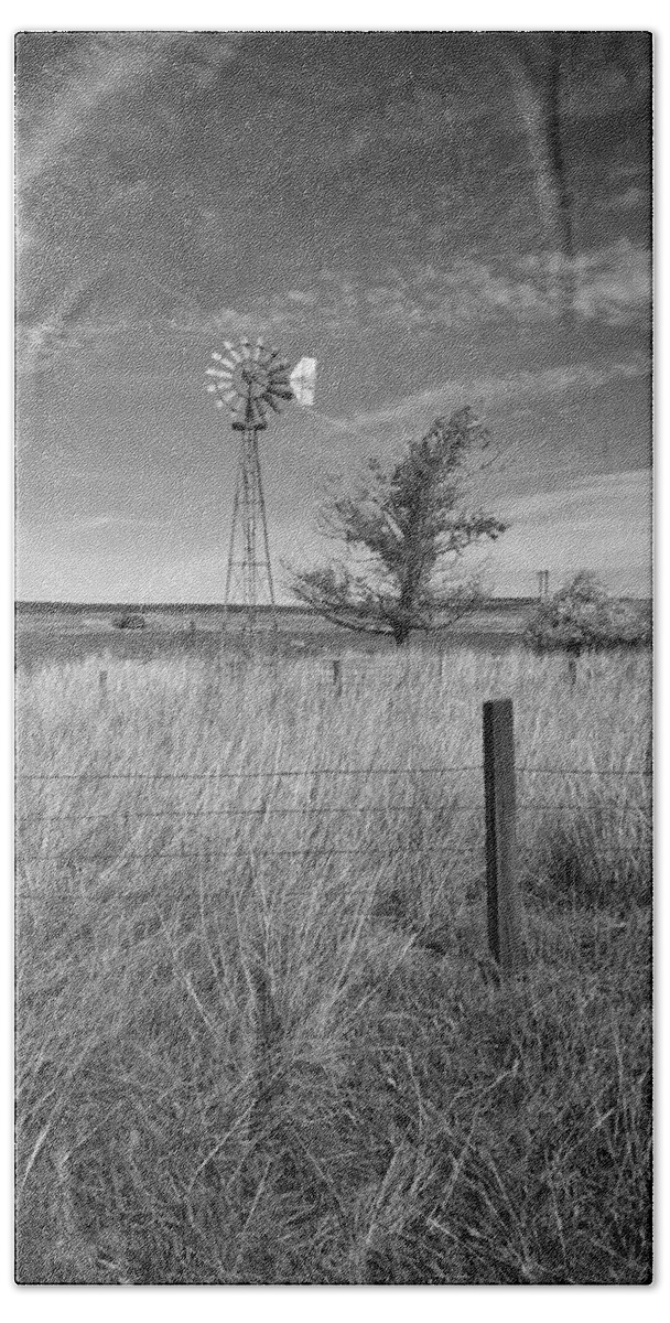 Country Hand Towel featuring the photograph Mohler Windmill by Jerry Abbott