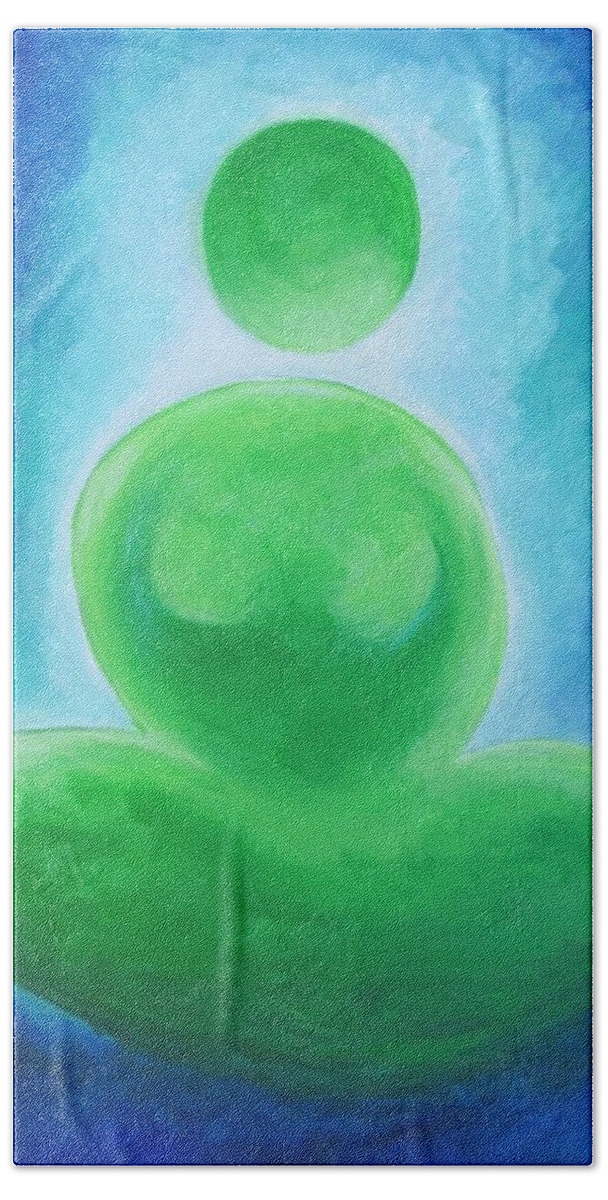 Figurative Abstract Hand Towel featuring the painting Feeling... Zen by Jennifer Hannigan-Green