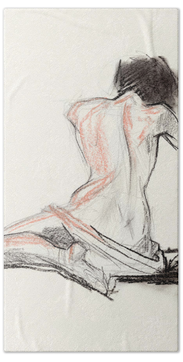 Fashion & Figurative+figurative+nudes Hand Towel featuring the painting Figure Gesture I by Jennifer Paxton Parker