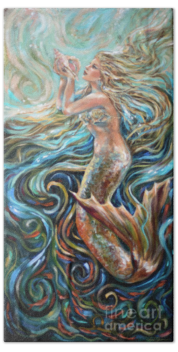 Ocean Bath Towel featuring the painting Finding Treasure by Linda Olsen