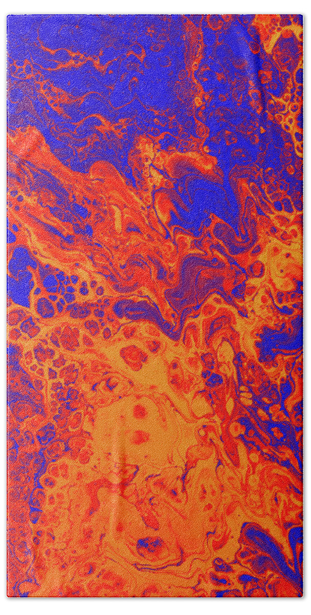 Fluid Bath Towel featuring the painting First Mutation by Jennifer Walsh