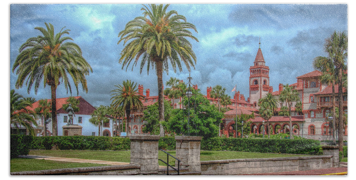 Storm Bath Towel featuring the photograph Flagler College Storm by Joseph Desiderio