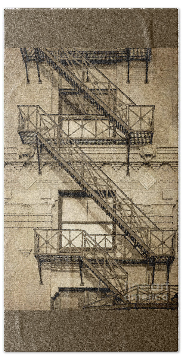 Flatiron Fire Escape Hand Towel featuring the photograph Flatiron Fire Escape  by Imagery by Charly