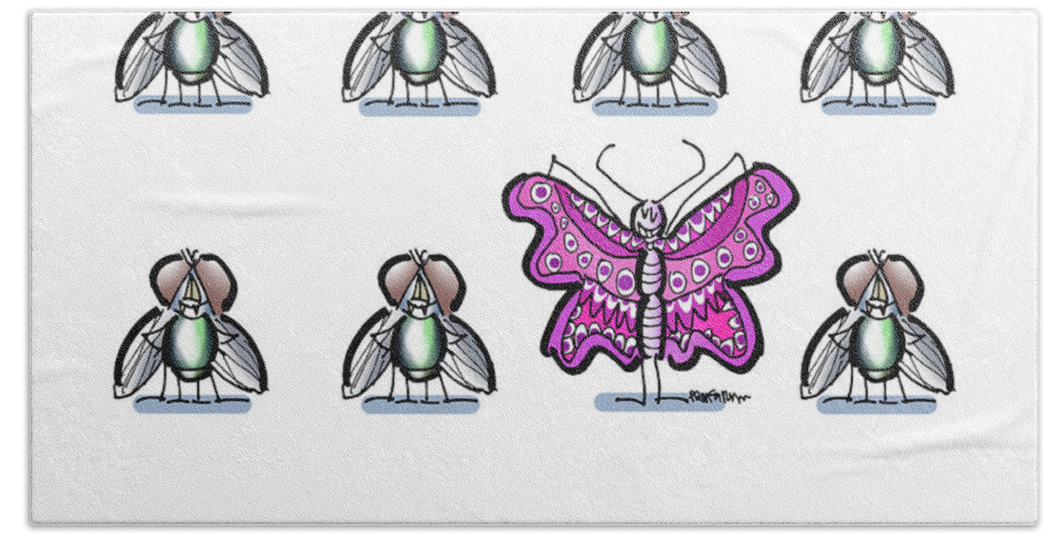 Insects Hand Towel featuring the digital art Flaunt It No. 1 by Mark Armstrong